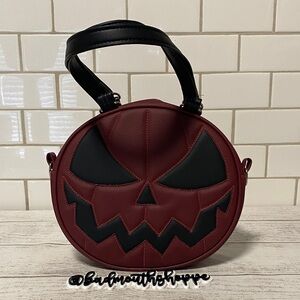*Love Pain and Stitches Burgundy Meanie Pumpkin Purse with Shoulder Straps
